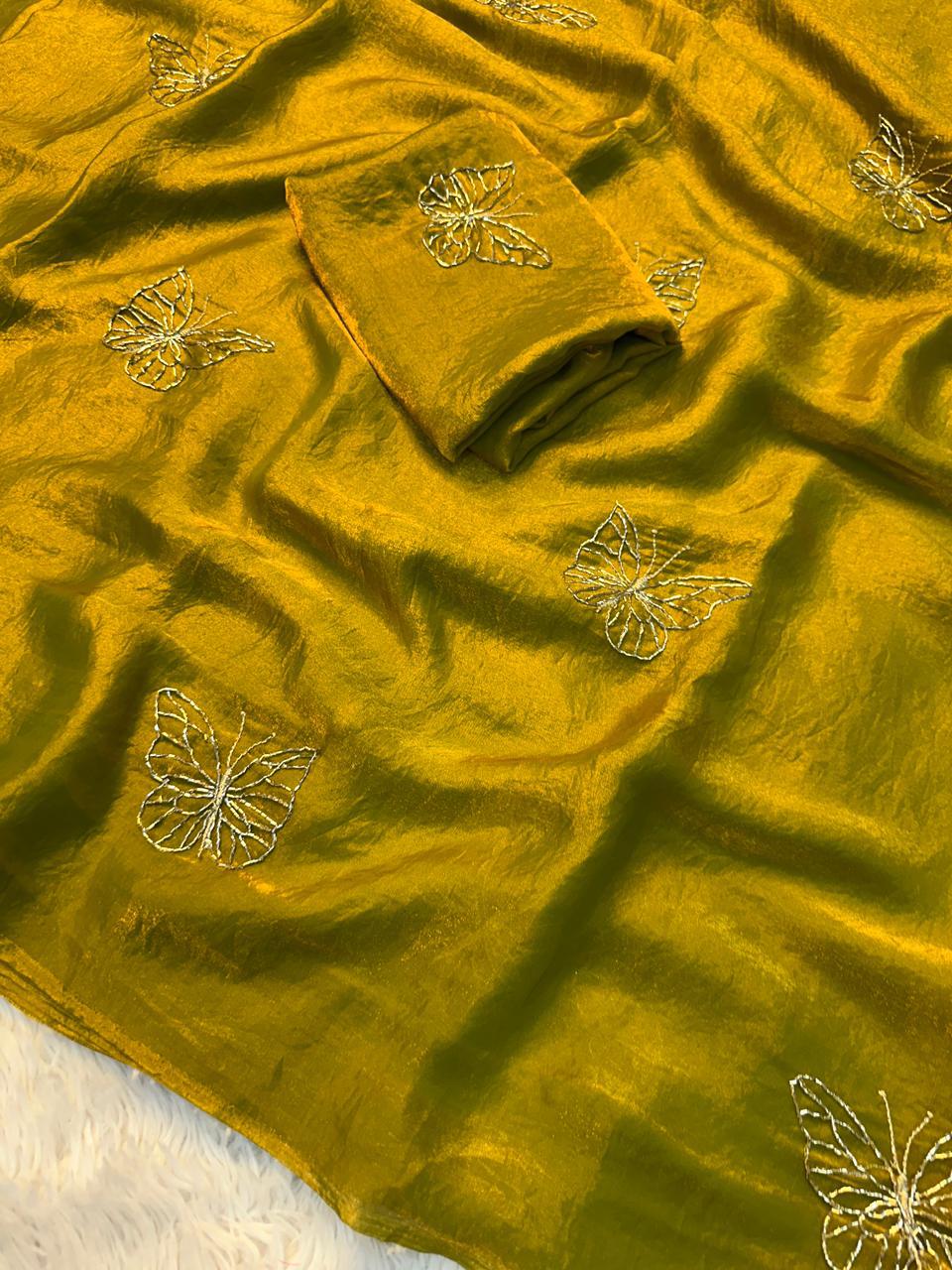 SF Butterfly Two Tone Heavy Silk Saree