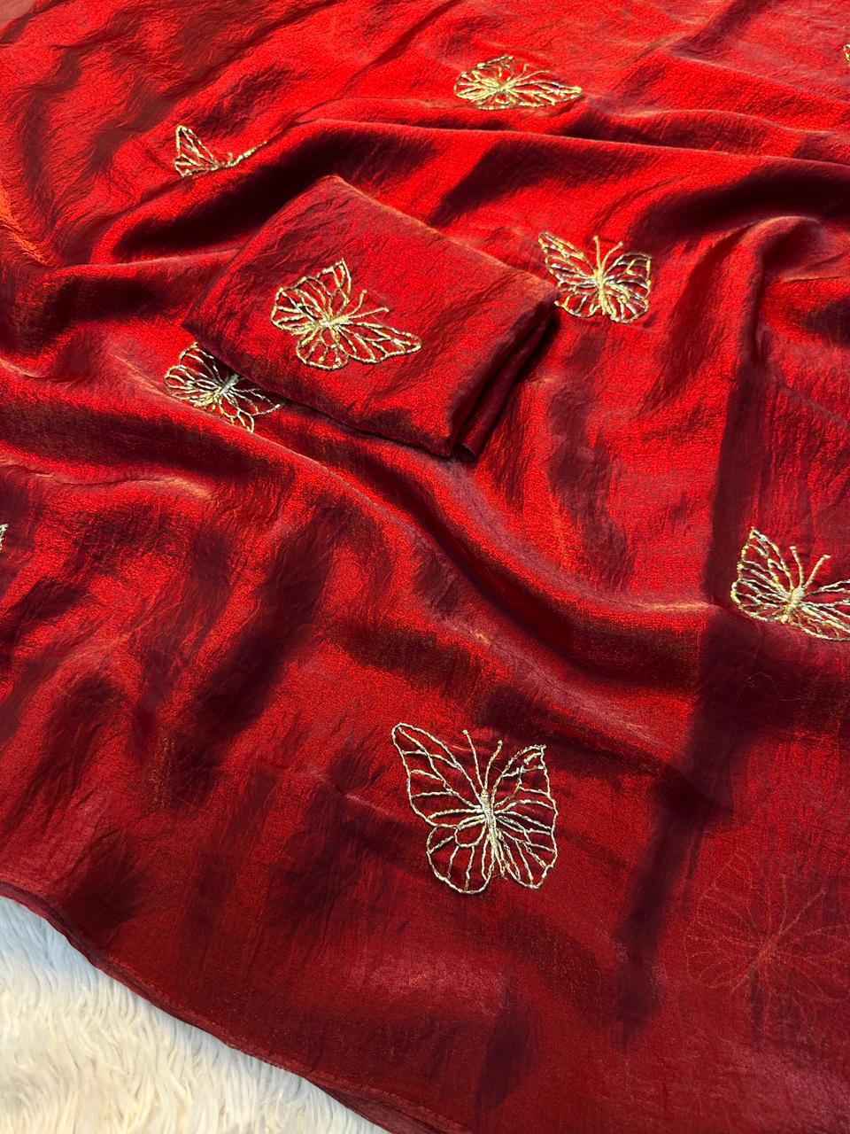 SF Butterfly Two Tone Heavy Silk Saree