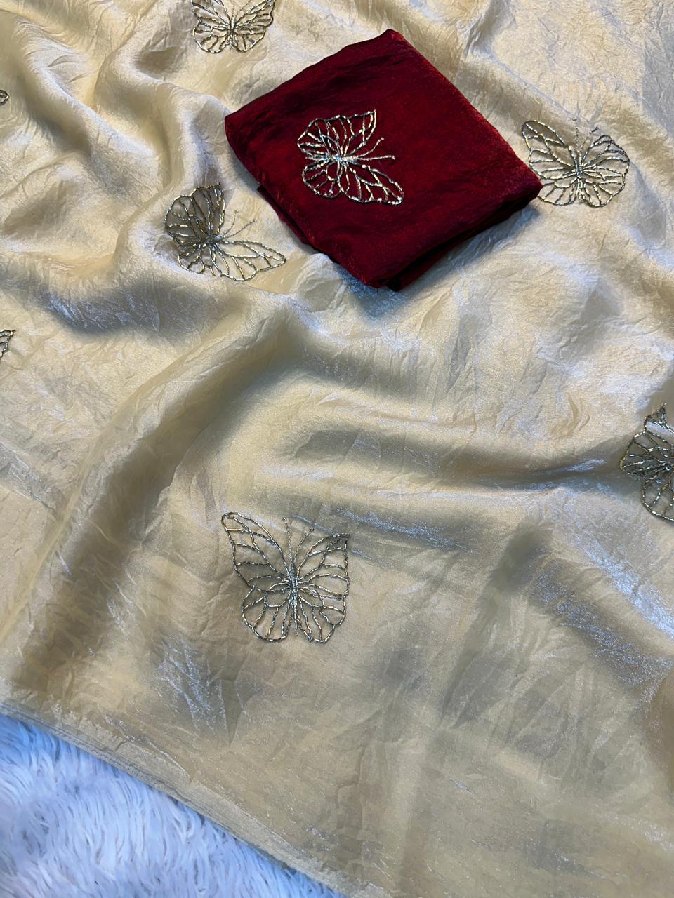 SF Butterfly Two Tone Heavy Silk Saree