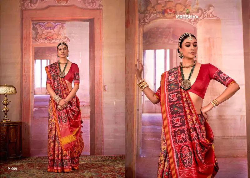Kreshva Patola Royal Silk With Patola Print Saree Collection