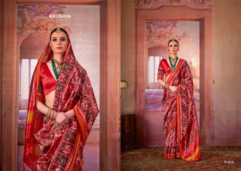 Kreshva Patola Royal Silk With Patola Print Saree Collection