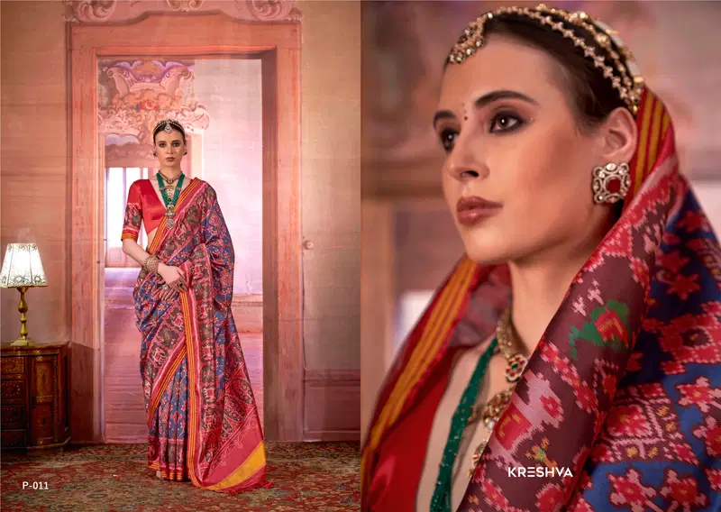 Kreshva Patola Royal Silk With Patola Print Saree Collection