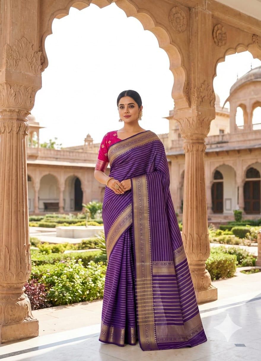 NCO 67 Nylon Jacquard Dola Silk Zari Weaving Saree