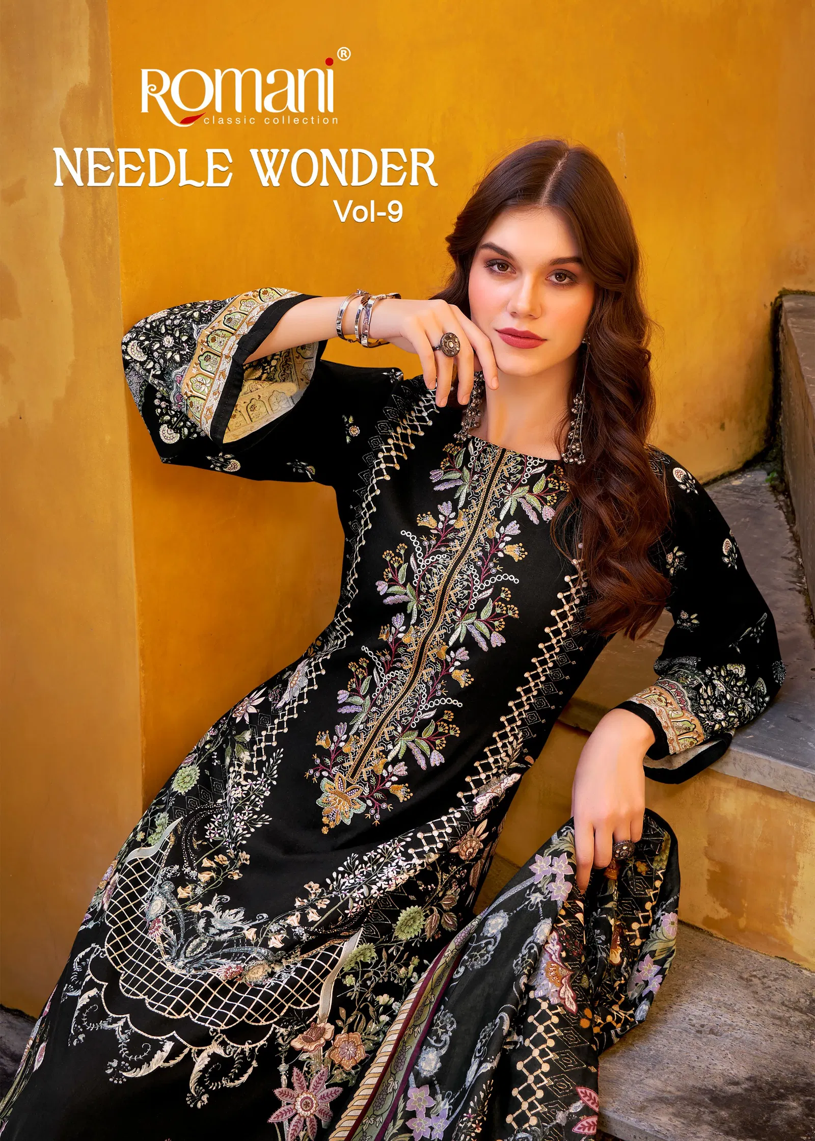 Romani Needle Wonder Vol 9 Cotton Printed Embroidered Dress Material Collection