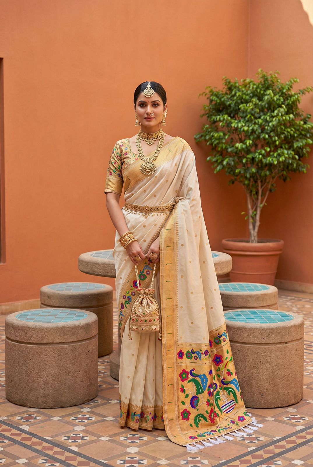 Lekha MN Pavitra Vol 2 Pethani Silk Zari Weaving Saree