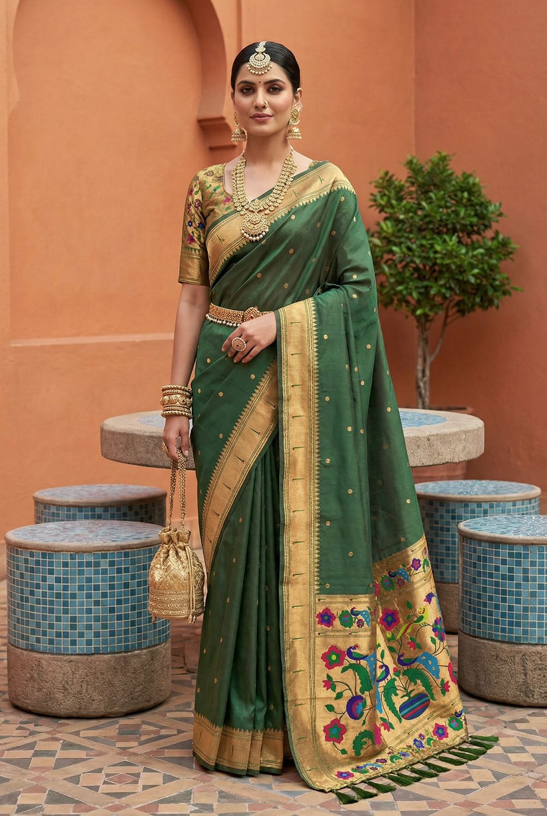 Lekha MN Pavitra Vol 2 Pethani Silk Zari Weaving Saree