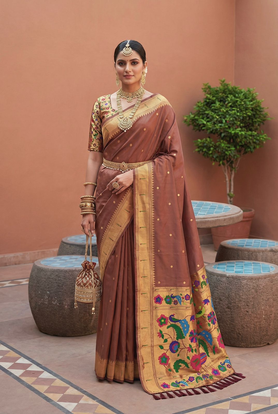 Lekha MN Pavitra Vol 2 Pethani Silk Zari Weaving Saree