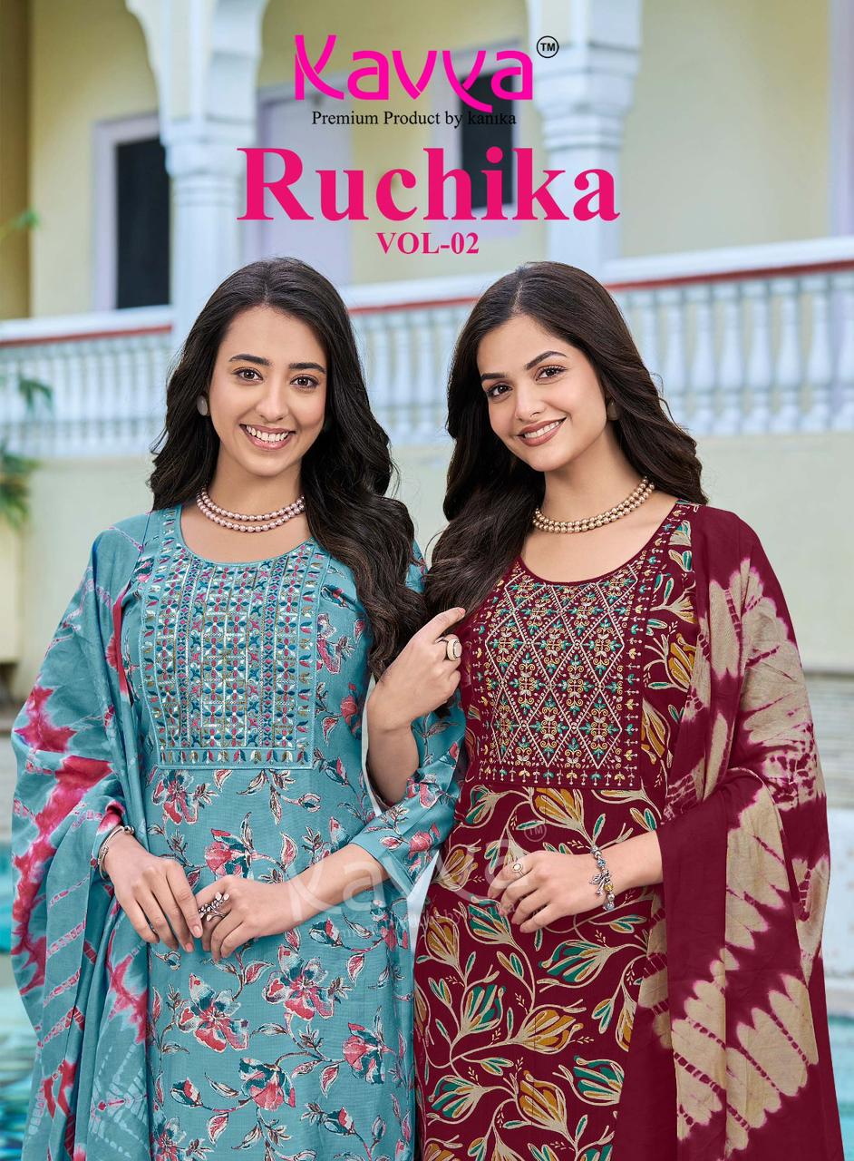 Kavya Ruchika Vol 2 Straight Heavy Vatican Kurti with inner top With Bottom And Dupatta