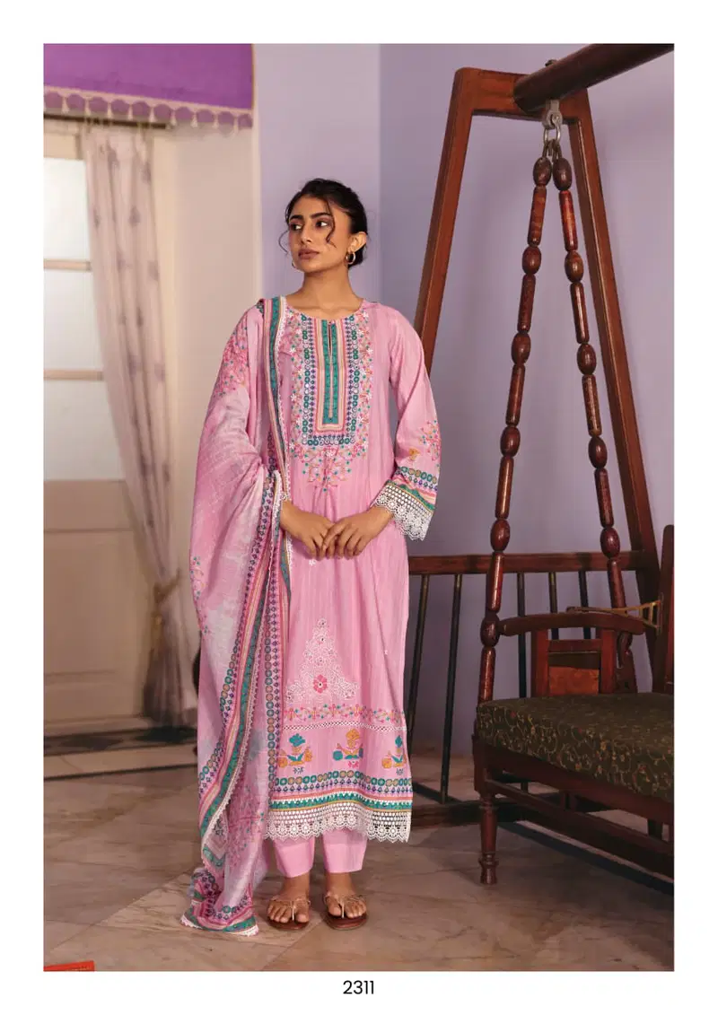 Kimora Khayaal Vol 67 Cotton Resham Embroidered Dress Material