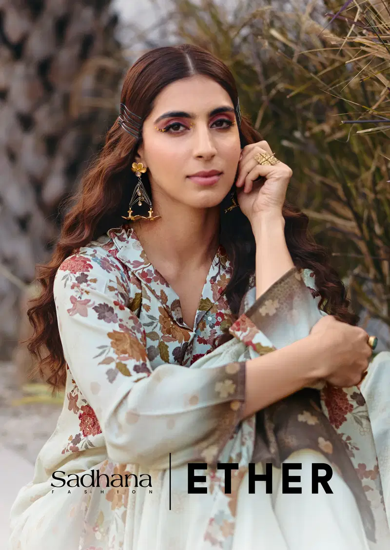 Sadhana Ether Muslin Silk With Khatli Work Salwar Kameez