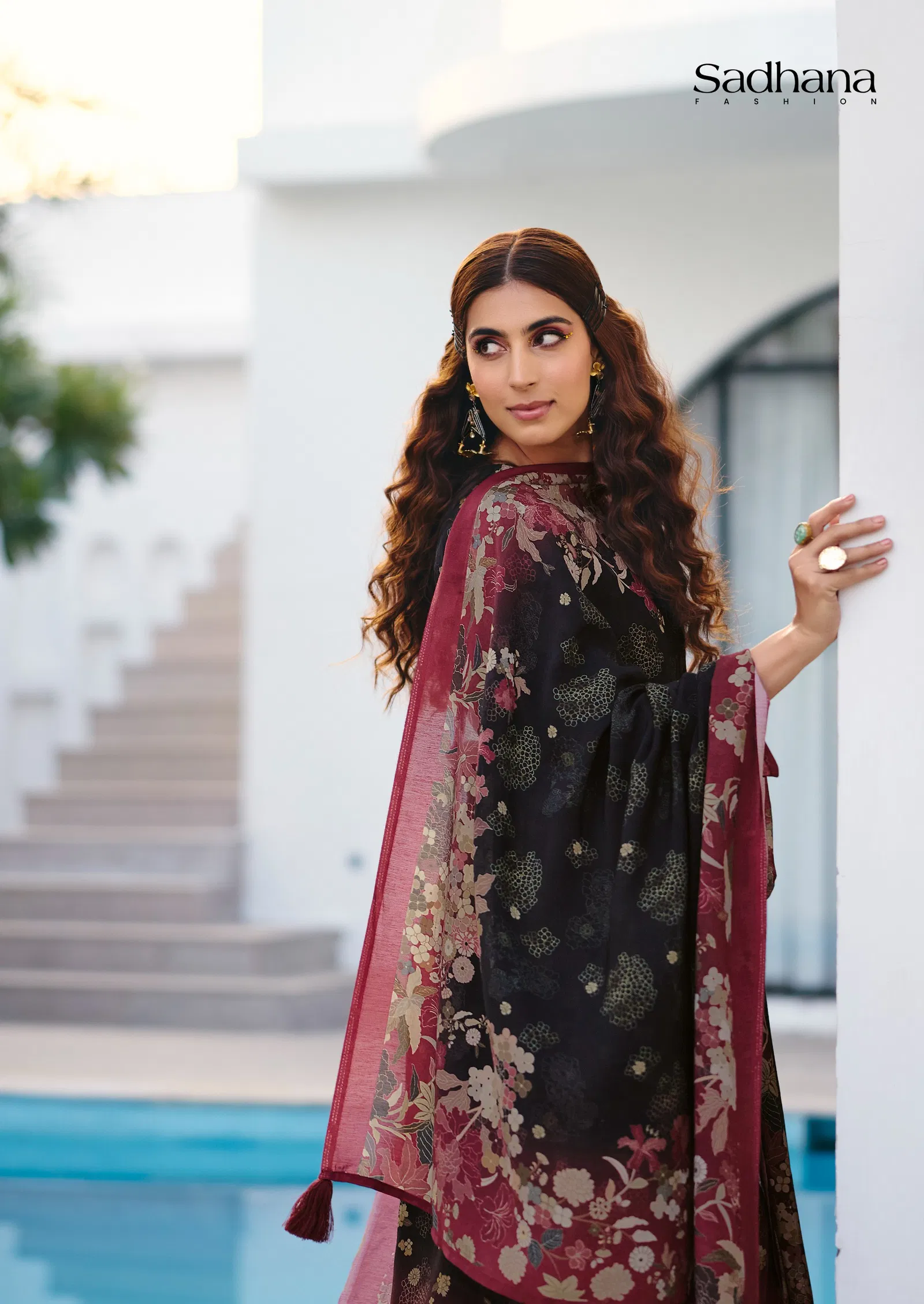Sadhana Ether Muslin Silk With Khatli Work Salwar Kameez