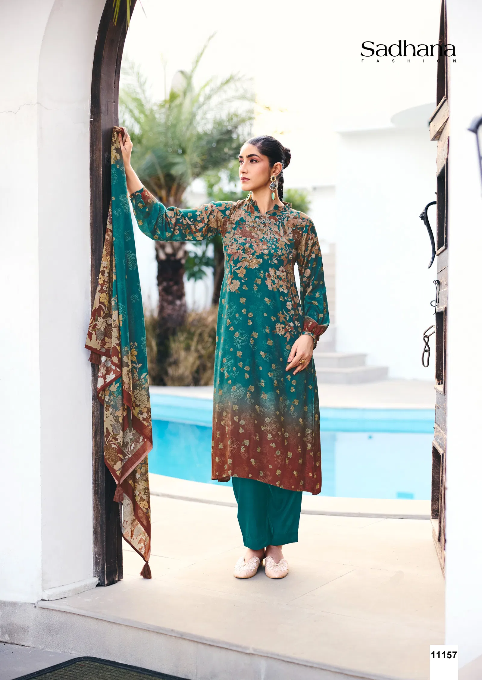 Sadhana Ether Muslin Silk With Khatli Work Salwar Kameez