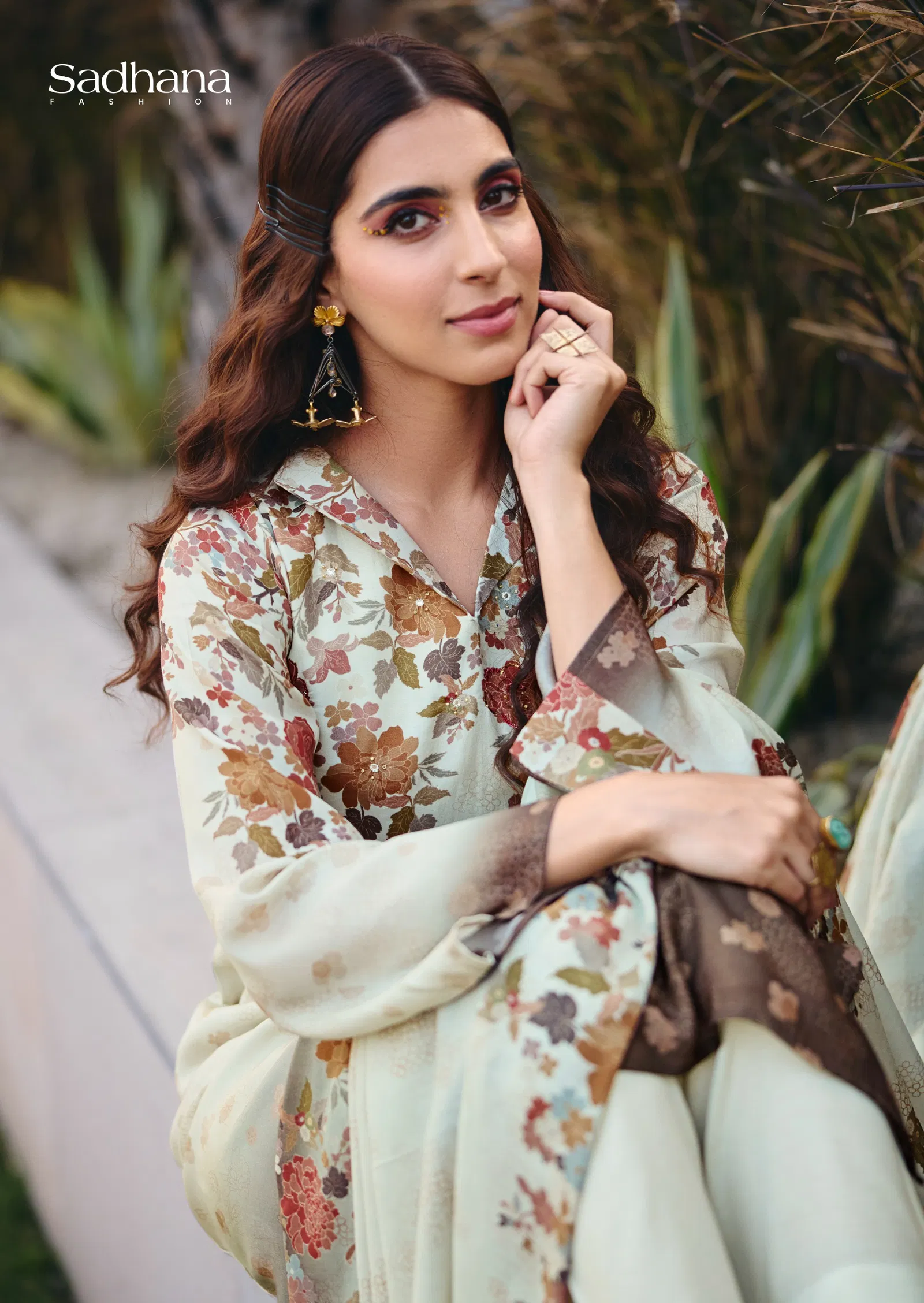 Sadhana Ether Muslin Silk With Khatli Work Salwar Kameez