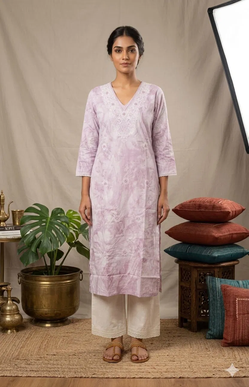 Naisha K 746 Cambric Cotton Marble Print With Embroidered Kurti Collection