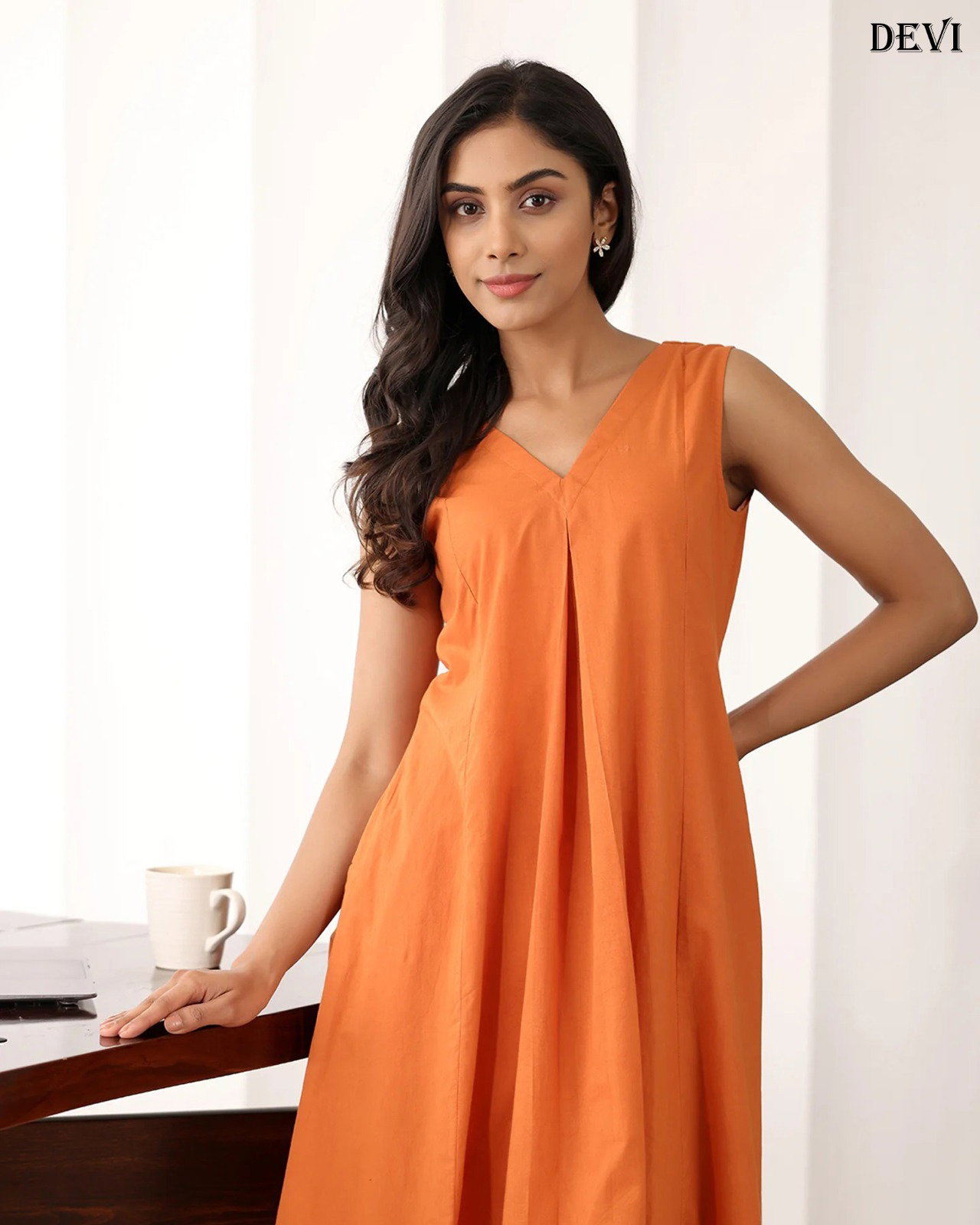 Devi Vol 13 Pure Cotton Plain Kurti with Bottom Co Ord Set 