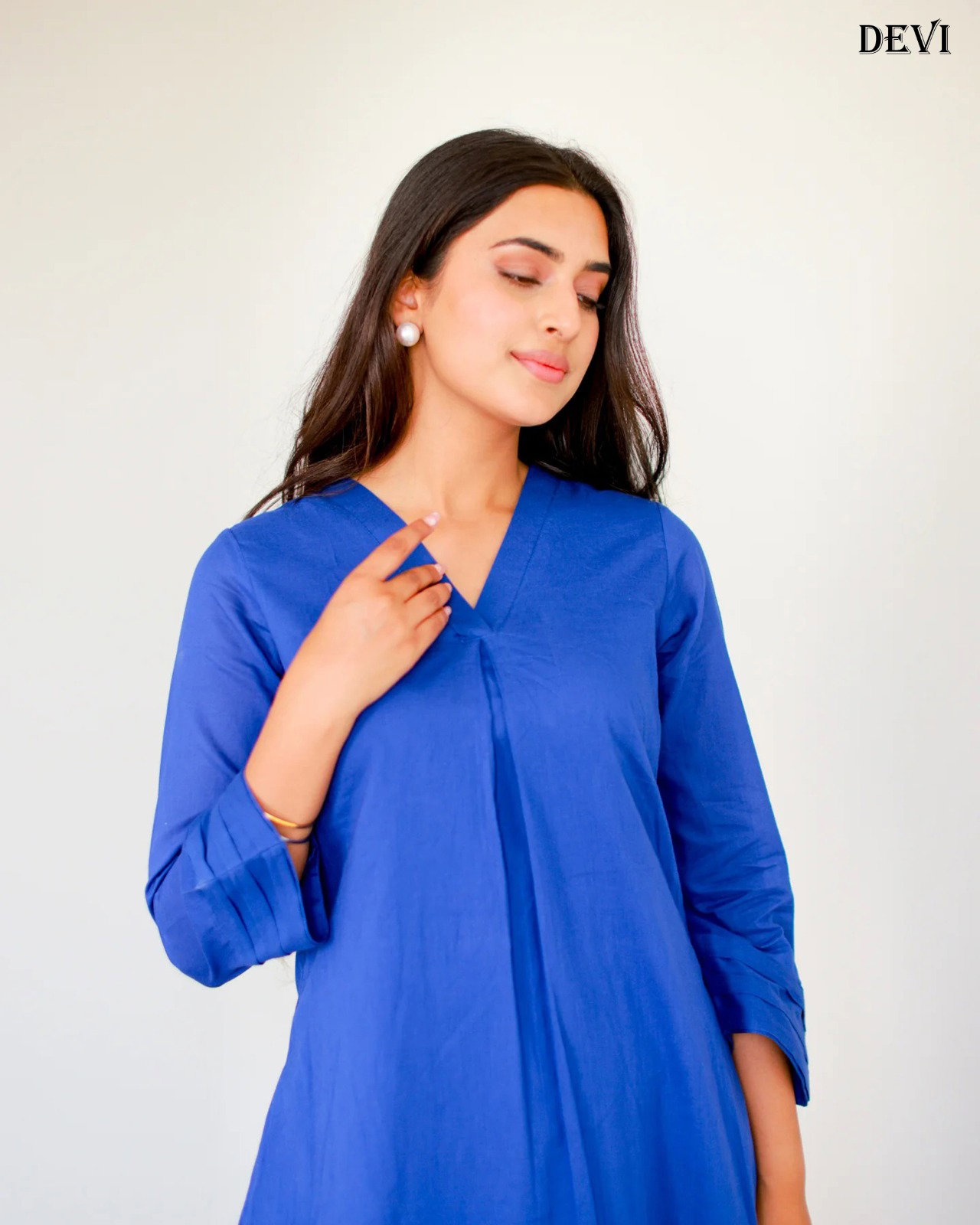 Devi Vol 13 Pure Cotton Plain Kurti with Bottom Co Ord Set 