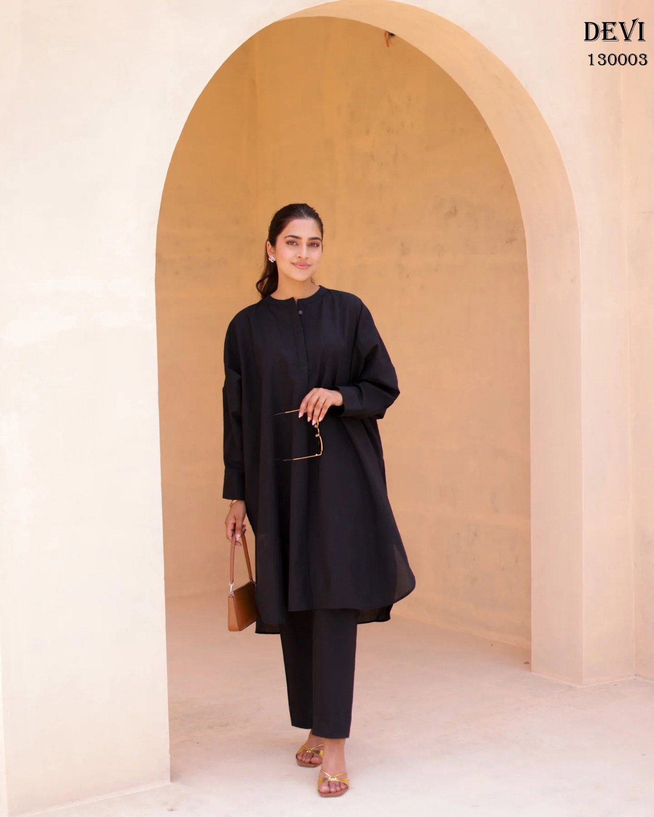 Devi Vol 13 Pure Cotton Plain Kurti with Bottom Co Ord Set 