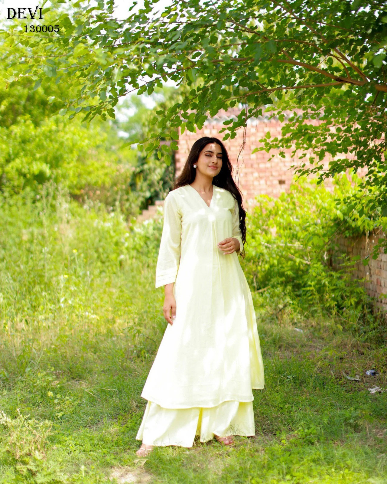 Devi Vol 13 Pure Cotton Plain Kurti with Bottom Co Ord Set 