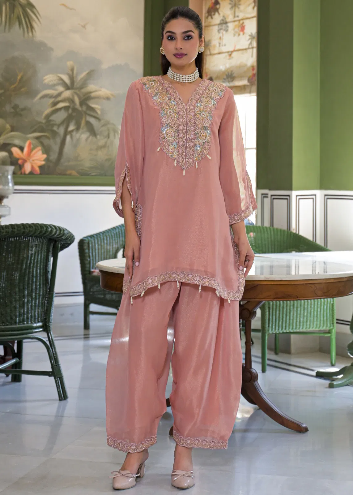 Afsana Sara 2 Feather Tissue With Embroidery Worked Salwar Kameez
