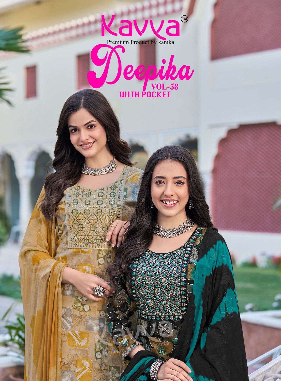 Kavya Deepika Vol 58 Capsule Print Embroidery Neck Work Kurti Bottom With Dupatta