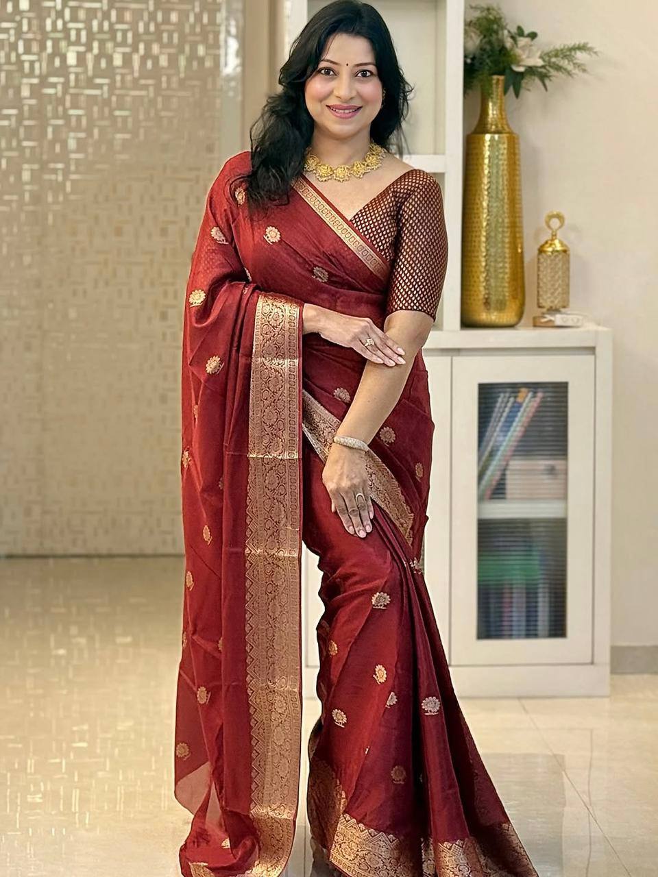 soft Silk 6086 Soft Banarasi Silk Saree With Weaving