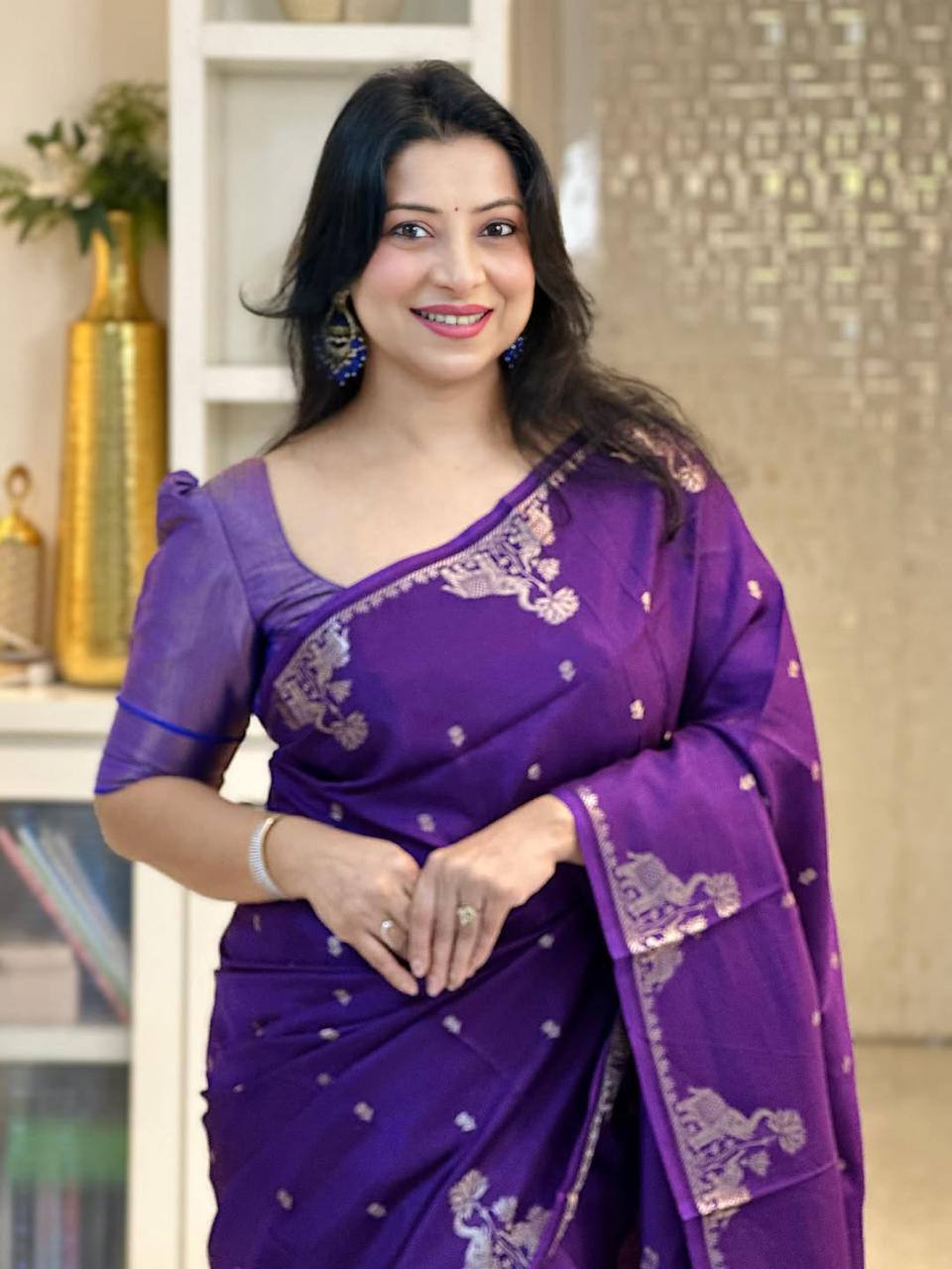 Soft Silk 6085 Soft Banarasi Silk Saree With Weaving