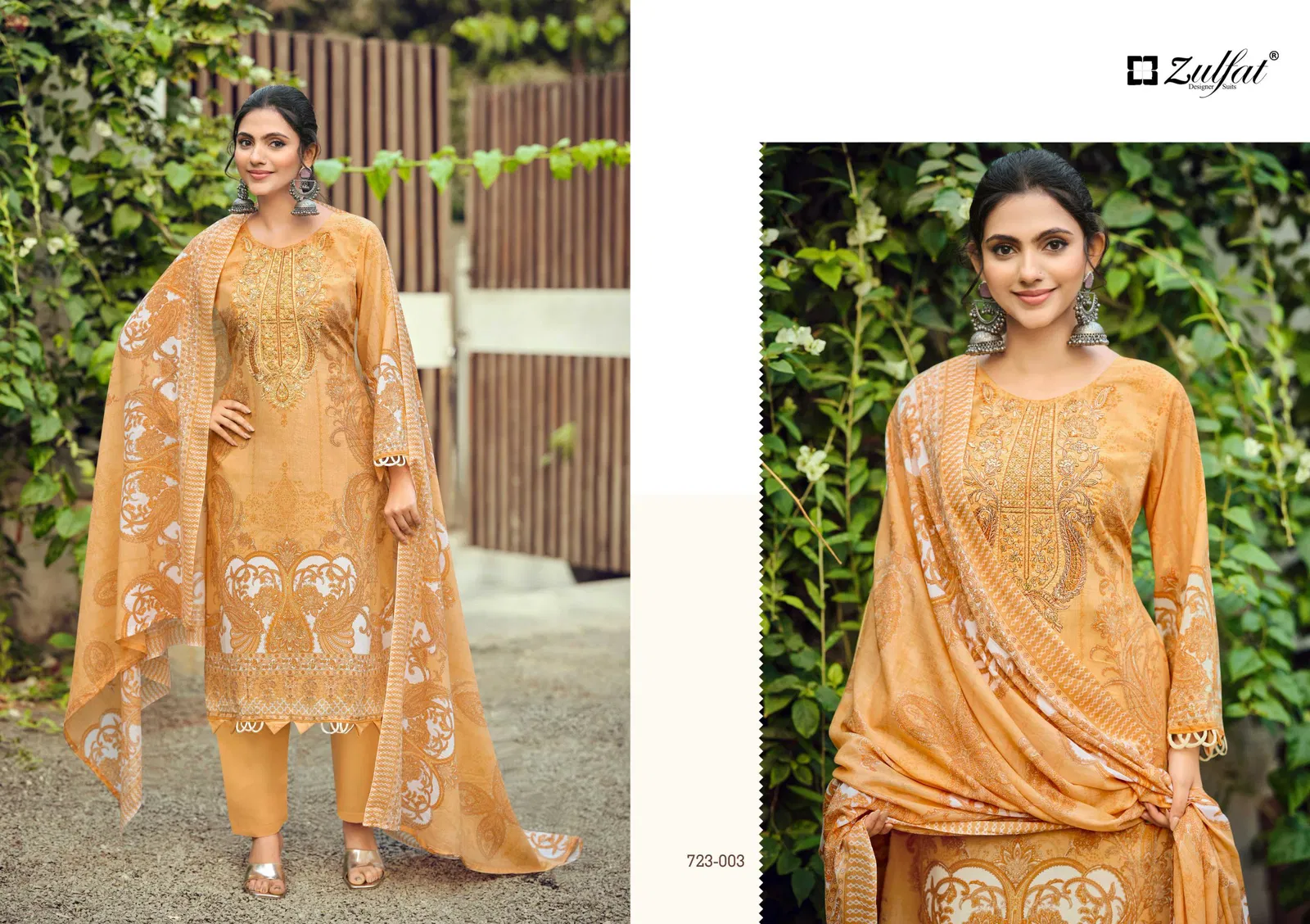 Zulfat Firdaus Vol 02 Cotton Embroidery Worked Dress Material Collection