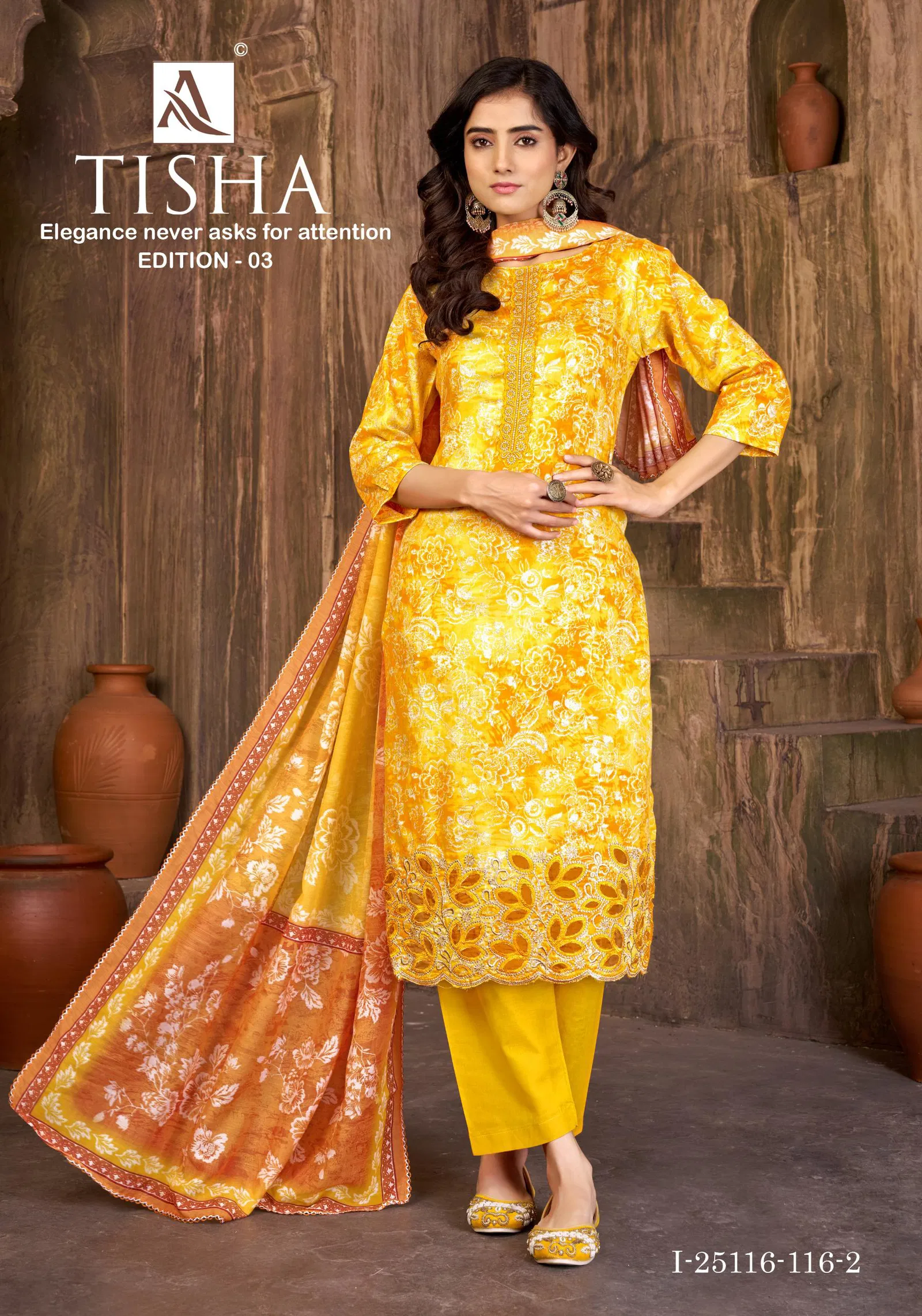 Alok Tisha Edition Vol 03 Pure Zam Printed Fancy Dress Material