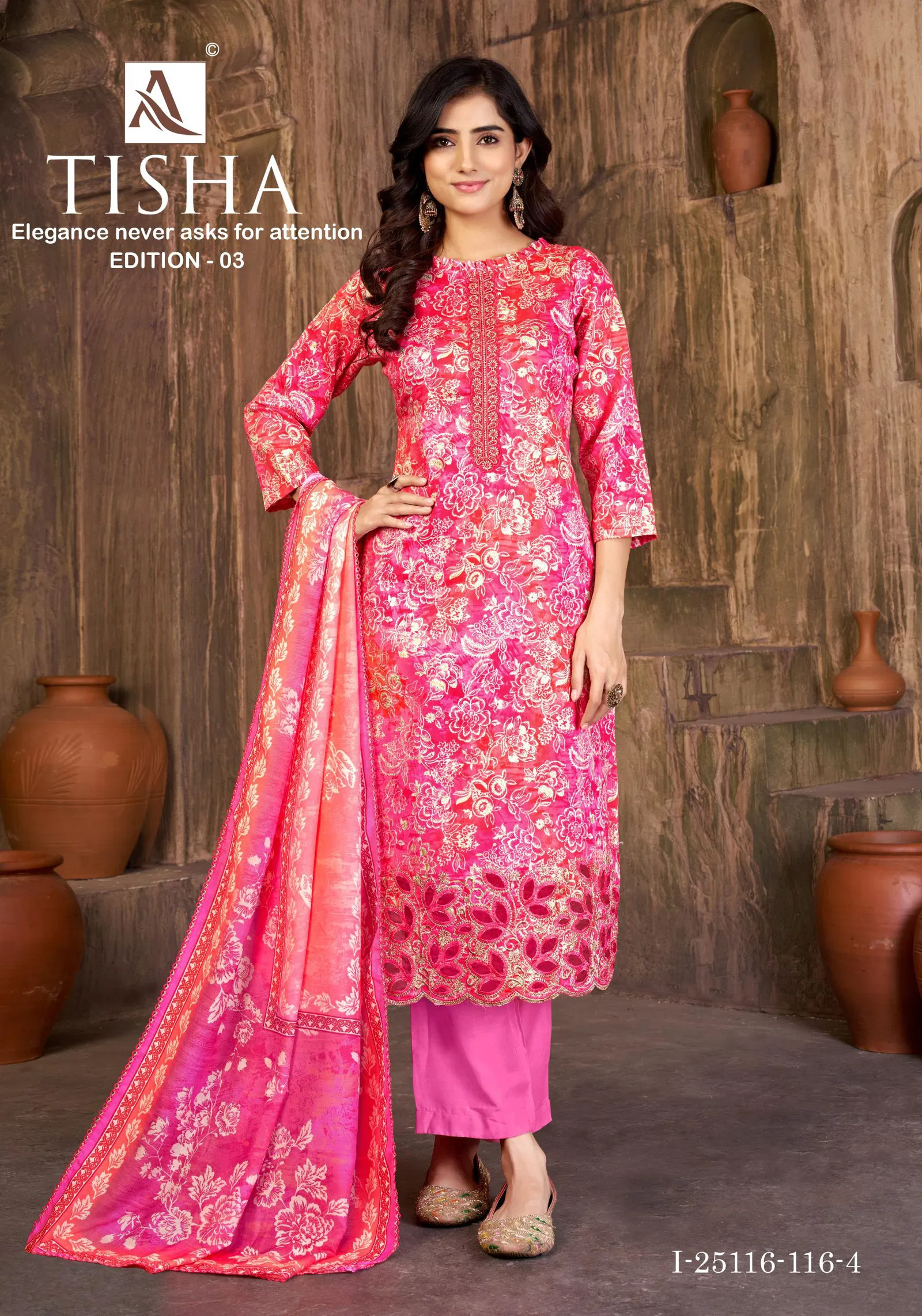 Alok Tisha Edition Vol 03 Pure Zam Printed Fancy Dress Material