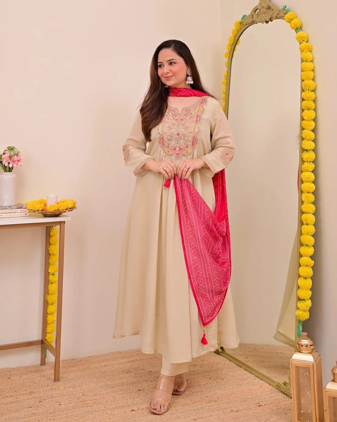 NCO 80 CP Vichitra Silk Sequins Coading Embroidery Gown Collection