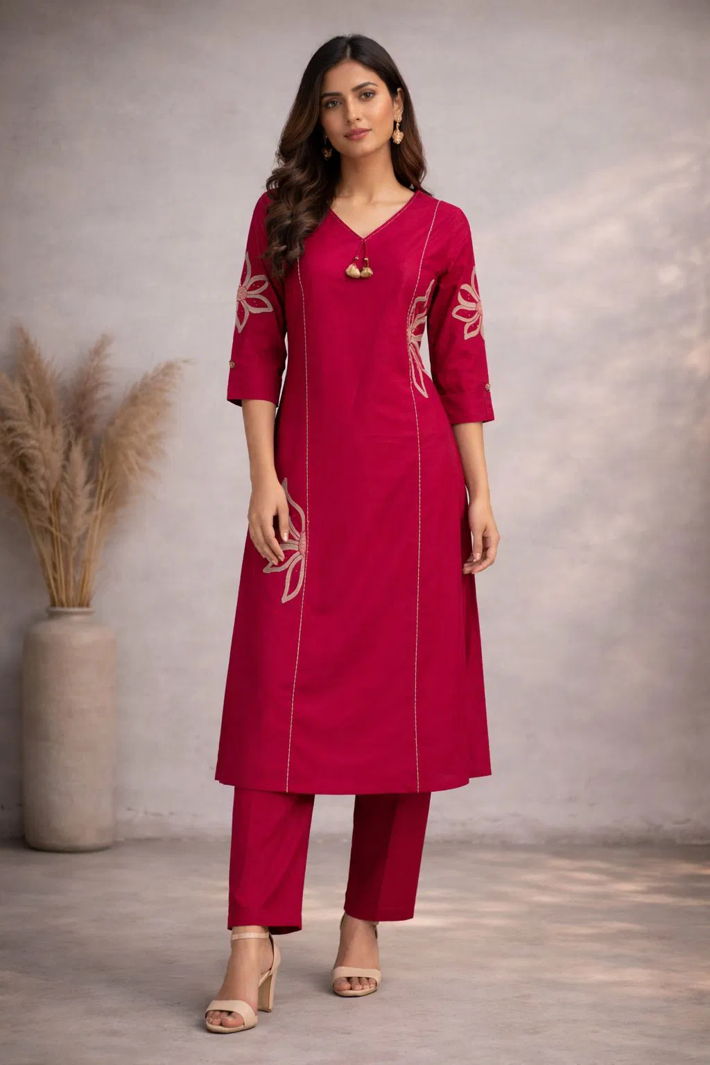 Naisha K 748 Cotton With Manual Work Kurti With Pant Collection