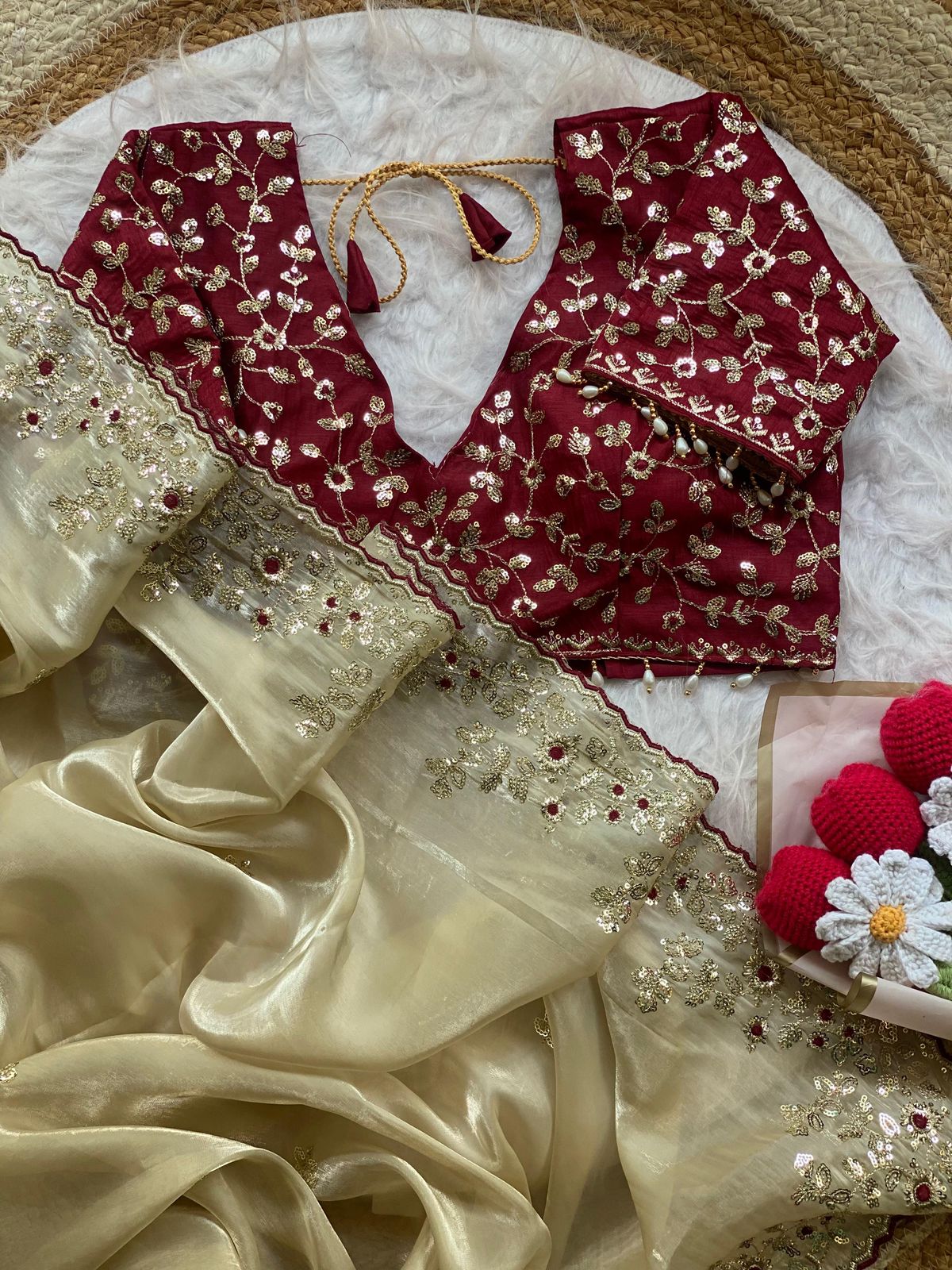 NCO Misty Vol 2 Soft Satin Silk Heavy Embroidery Sequins Thread Work Wedding Wear Saree
