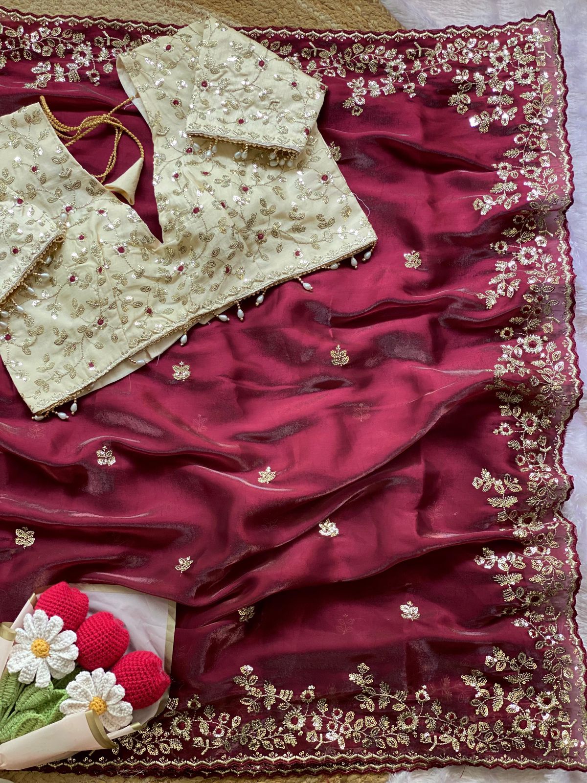 NCO Misty Vol 2 Soft Satin Silk Heavy Embroidery Sequins Thread Work Wedding Wear Saree