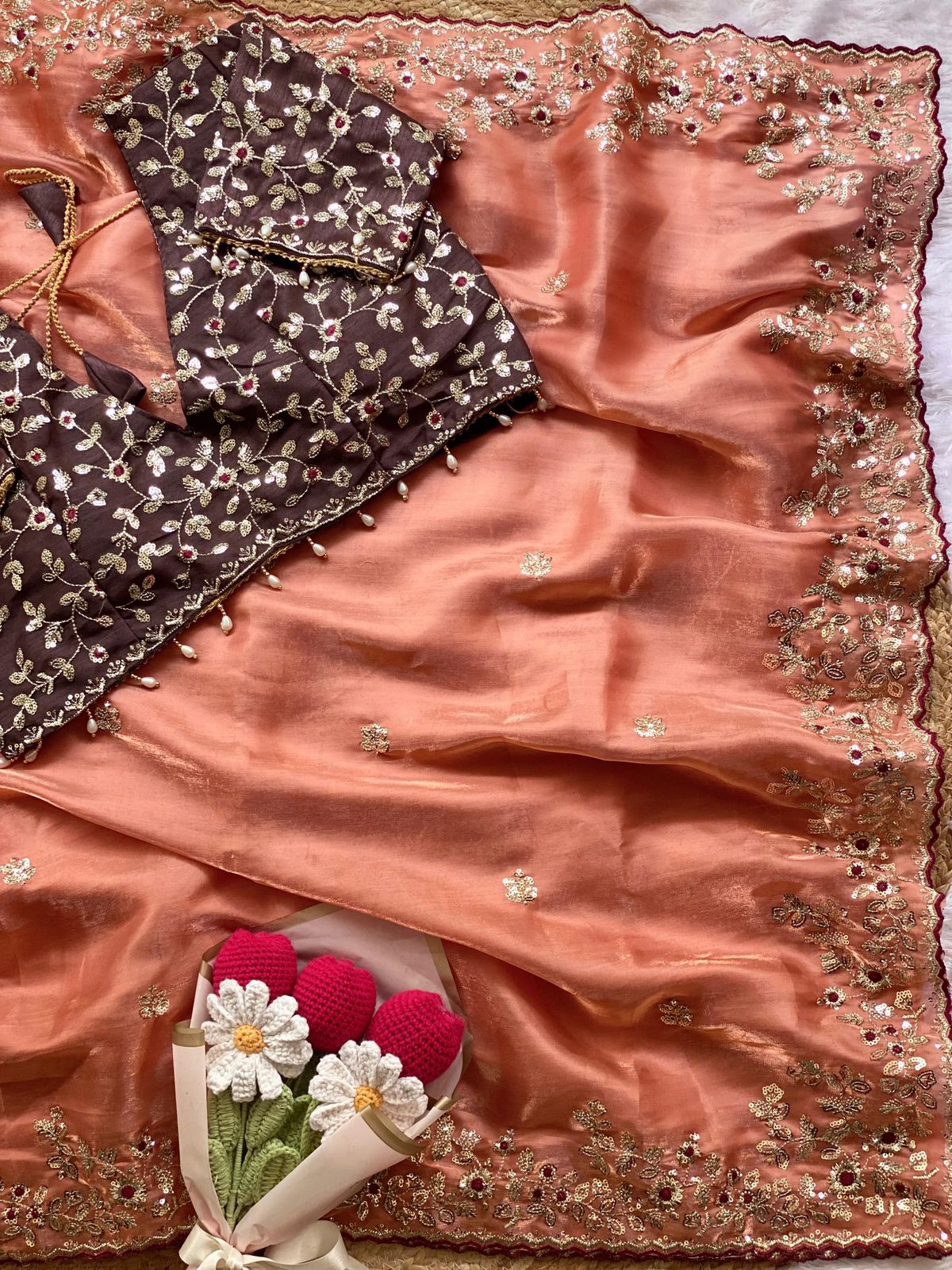 NCO Misty Vol 2 Soft Satin Silk Heavy Embroidery Sequins Thread Work Wedding Wear Saree