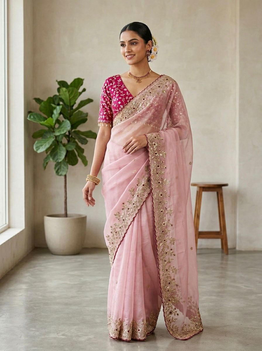 NCO Misty Vol 2 Soft Satin Silk Heavy Embroidery Sequins Thread Work Wedding Wear Saree