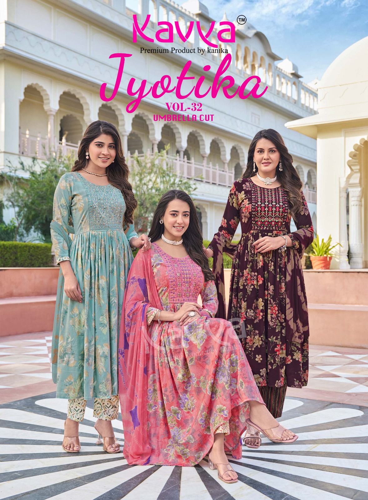Kavya Jyotika Vol 32 Print Kurti With Bottom And Dupatta