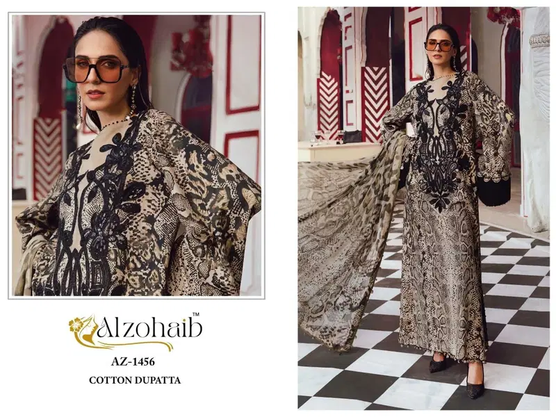 Alzohaib Az 1456 And 1457 And 1464 C And D Cotton Dupatta Cotton Salwar Kameez