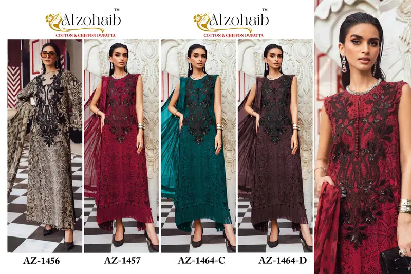 Alzohaib Az 1456 And 1457 And 1464 C And D Cotton Dupatta Cotton Salwar Kameez