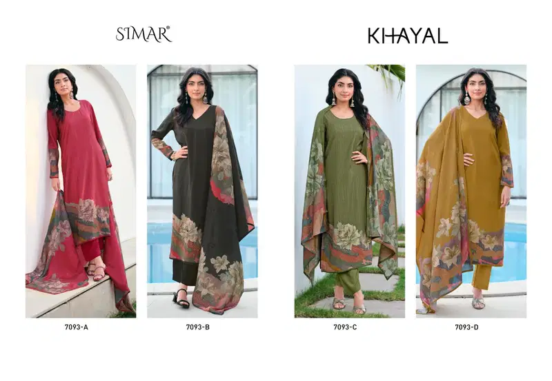Glossy Simar Khayal Muslin With Embroidered Salwar Kameez