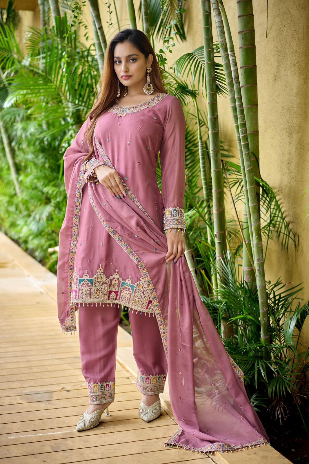 NCO 88 Pure Tebby Orgenza Silk Embroidery Kurti Bottom With Dupatta