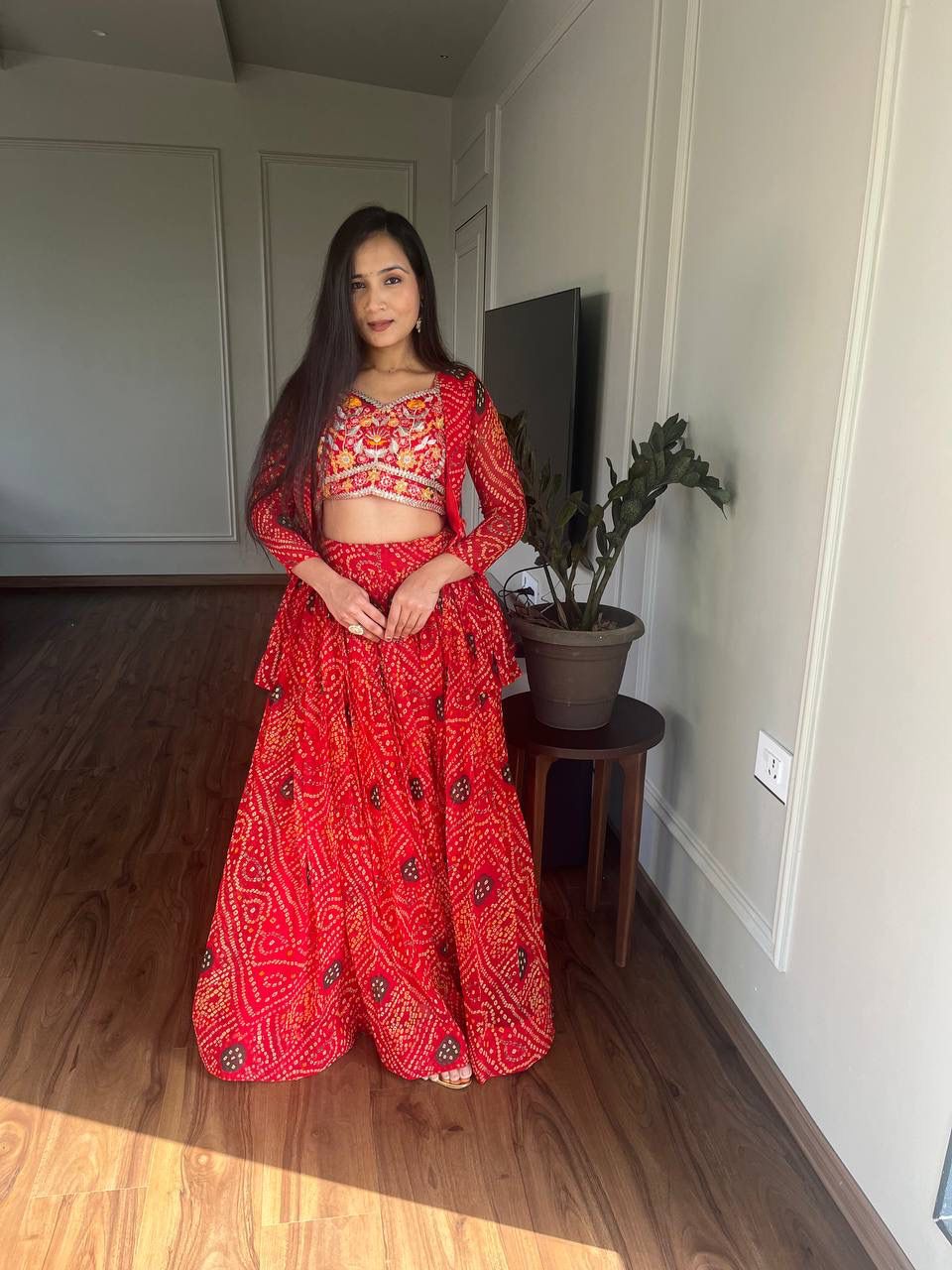 NCO 89 HSR Pure Bandhej Heavy Embroidery Lehenga Choli