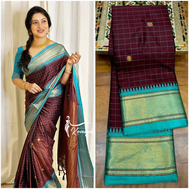 Aab Minakari Vol 1 Cotton Checks Paithani Saree Collection