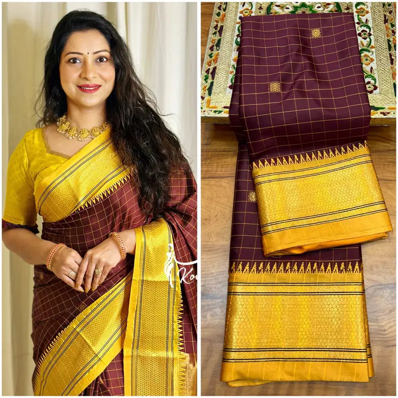 Aab Minakari Vol 1 Cotton Checks Paithani Saree Collection