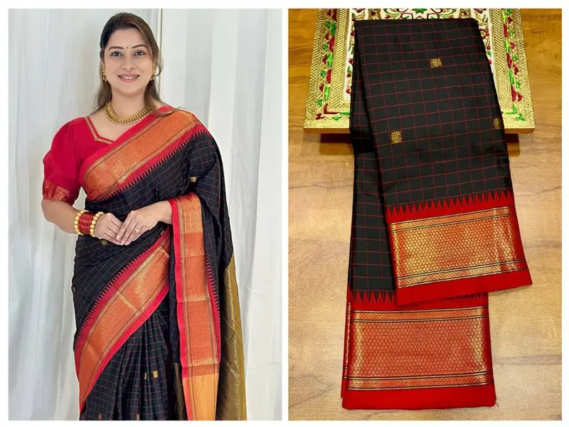 Aab Minakari Vol 1 Cotton Checks Paithani Saree Collection