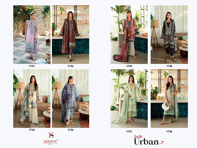 Deepsy Jade Urban Lawn Vol 7 Cotton Dupatta Cotton Pakistani Salwar Kameez