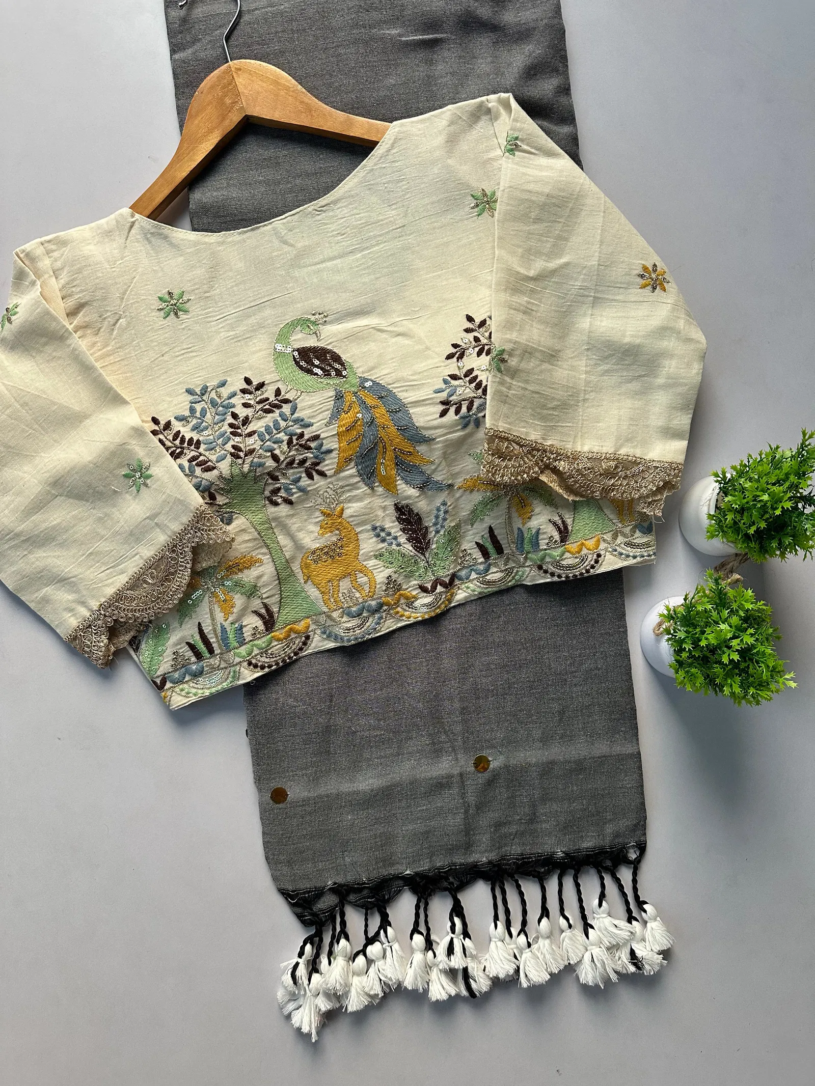 Khadi Lace Vol 2 Cotton With Sequence Work Saree Blouse Collection