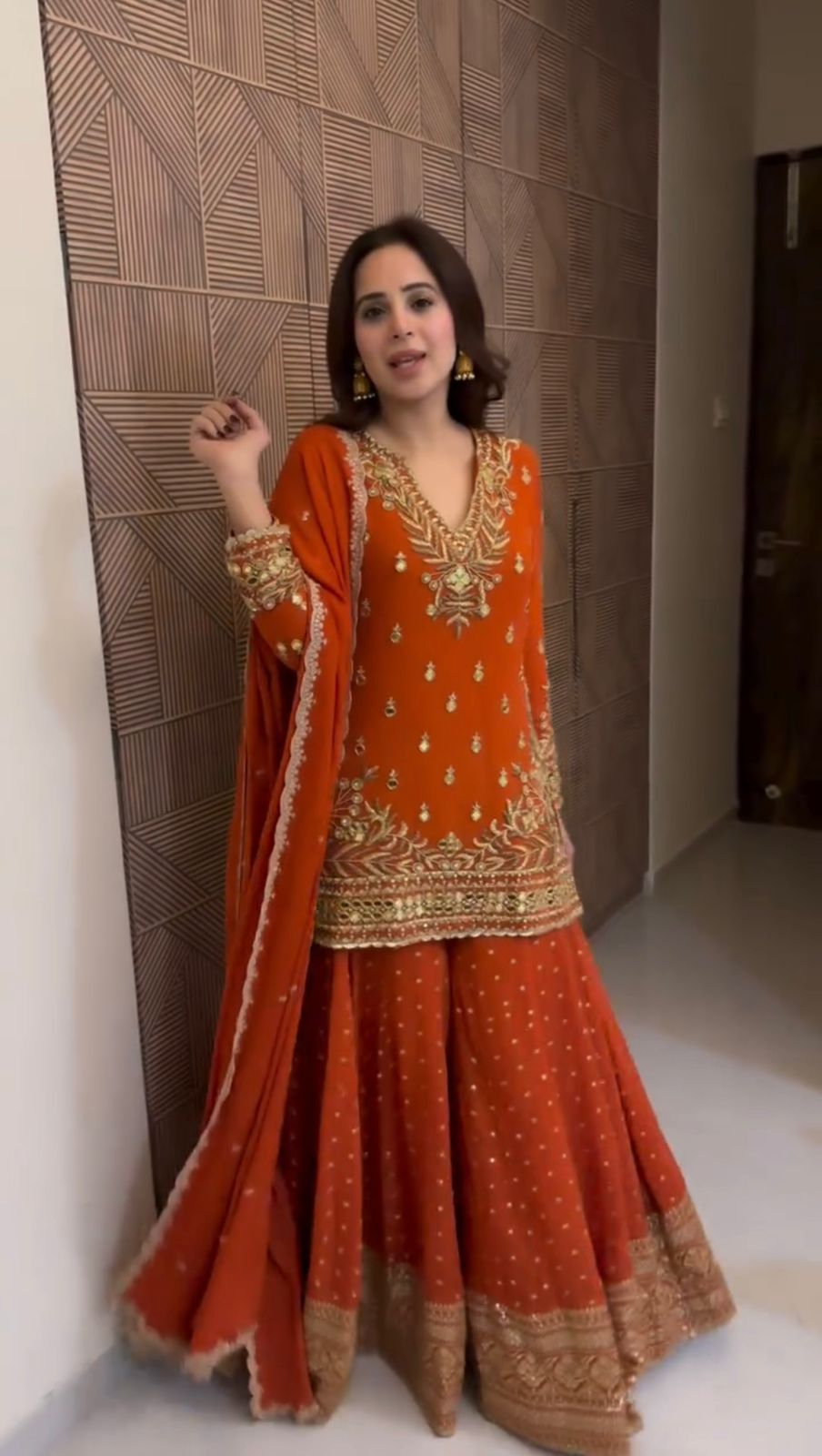 Glory KD 1585 Faux Georgette Sharara Set
