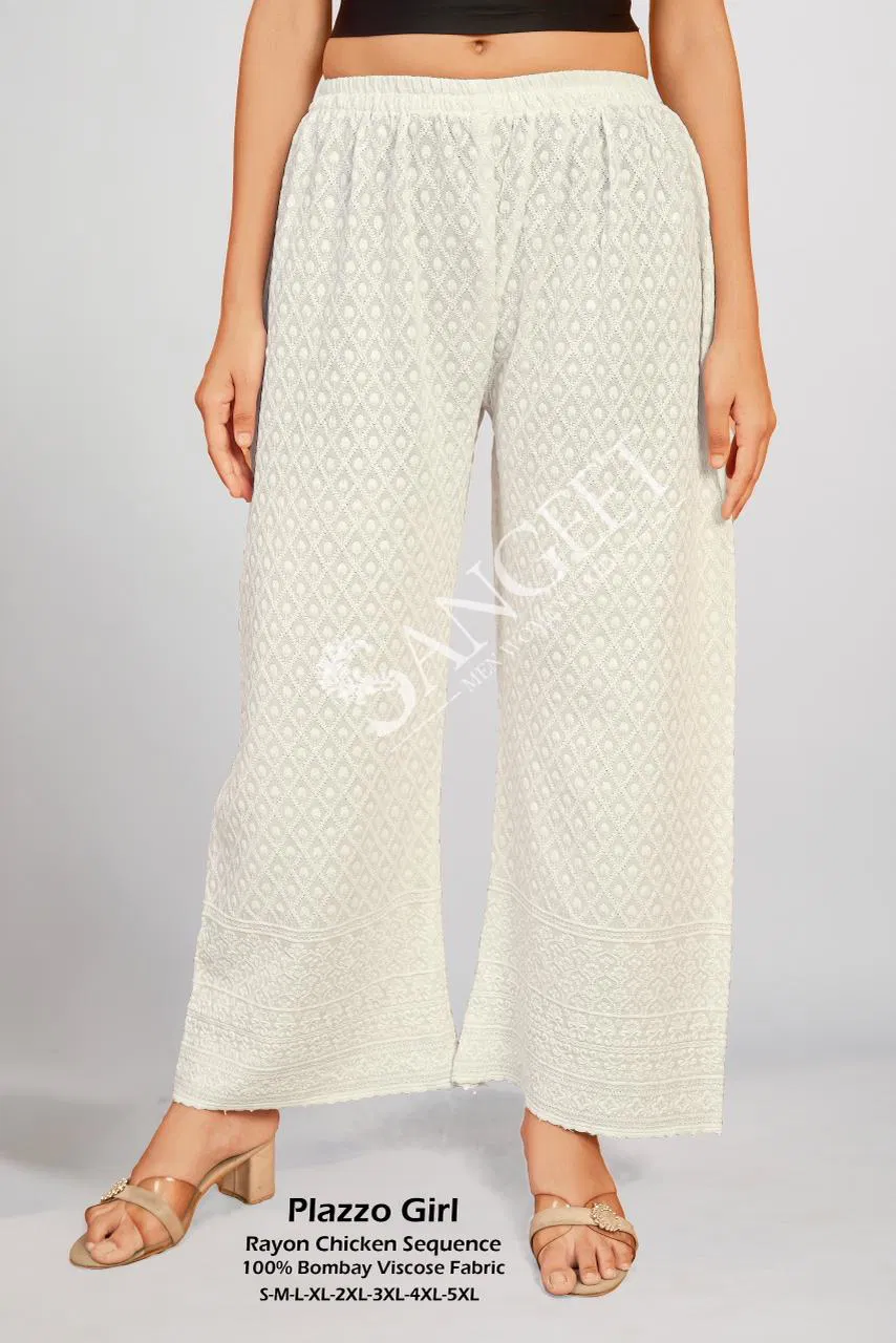 Sangeet Plazzo Girl Rayon Chicken Sequence Plazzo Pant Collection