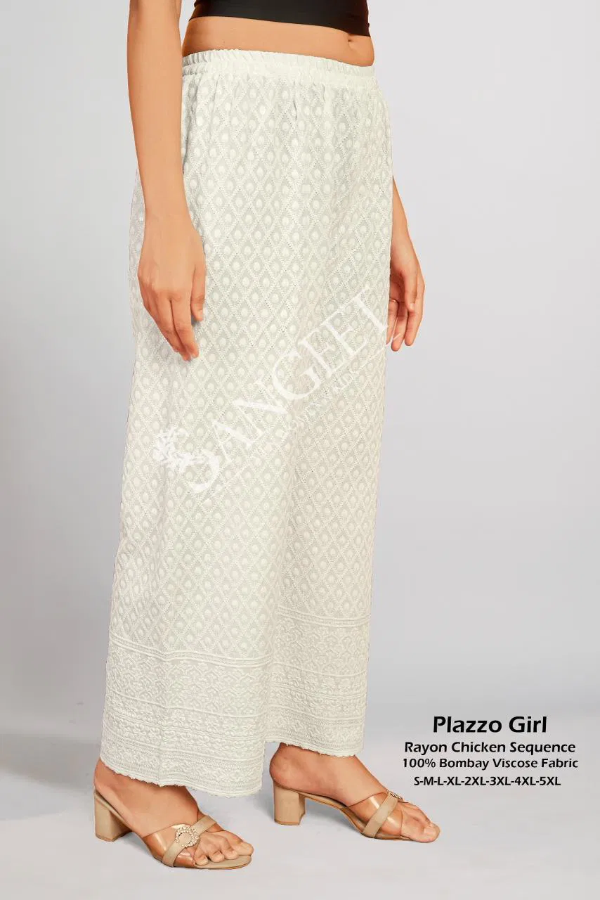 Sangeet Plazzo Girl Rayon Chicken Sequence Plazzo Pant Collection