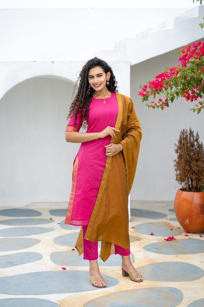 NCO 92 Pure Banarasi Plain Kurti Bottom With Dupatta